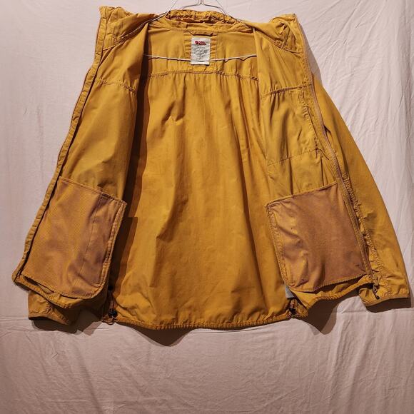 Fjällräven 'Fjallraven' Men's Sz L High Coast Wind Jacket Ochre Yellow Rain Coat - Picture 3 of 13